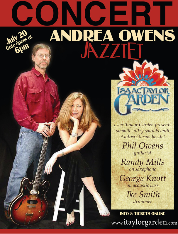 Andrea Owens Jazztet concert new bern isaac taylor garden